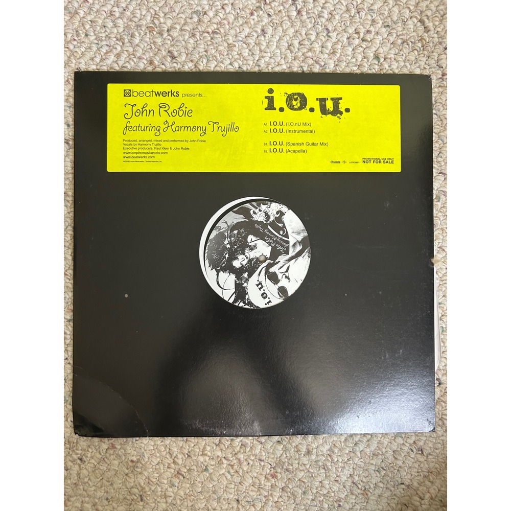 John Robie Harmony Trujillo I.O.U. 12" Vinyl Promo Single 2006 Beatwerks